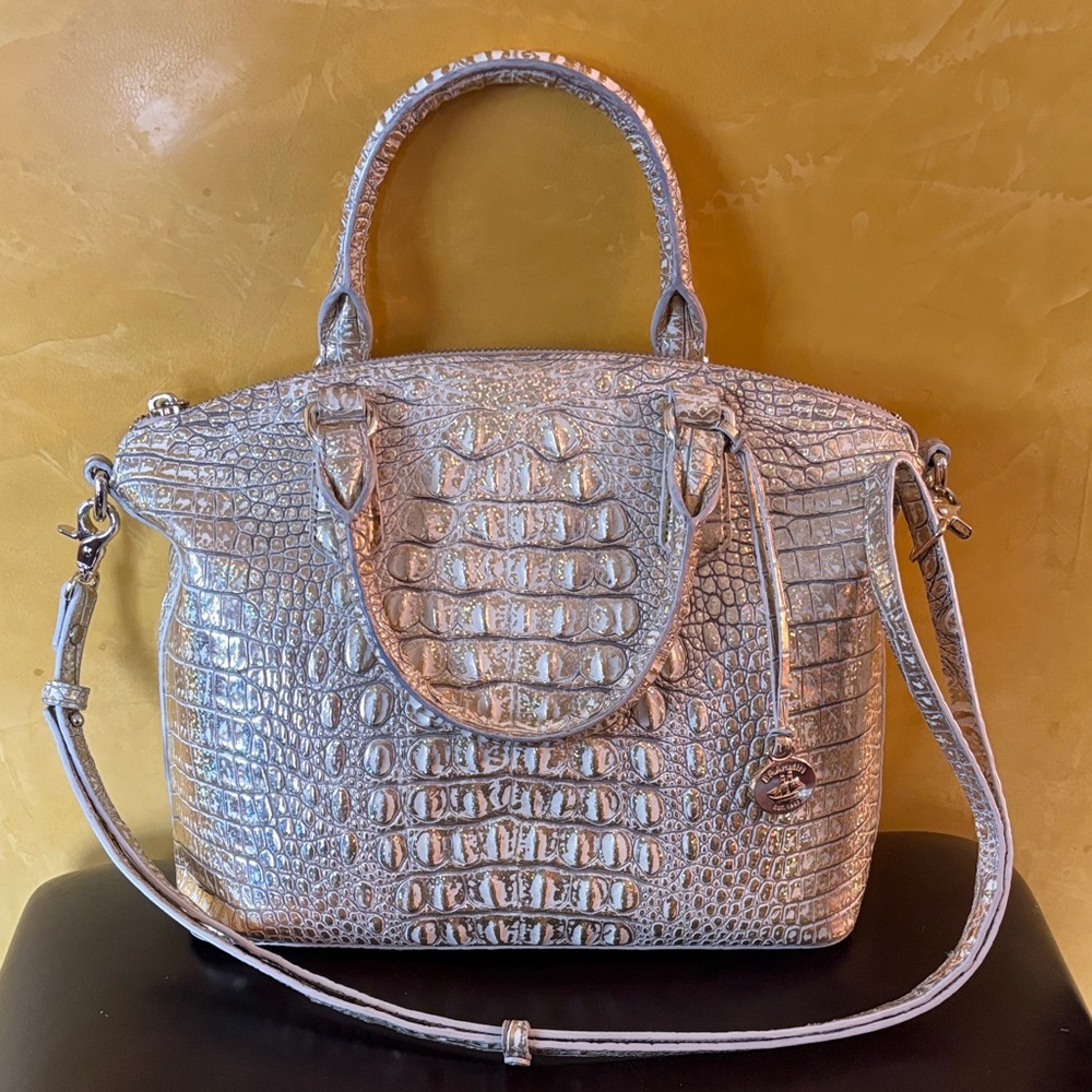 Gold Crocodile Embossed  Brahmin Handbag. Excellent condition.